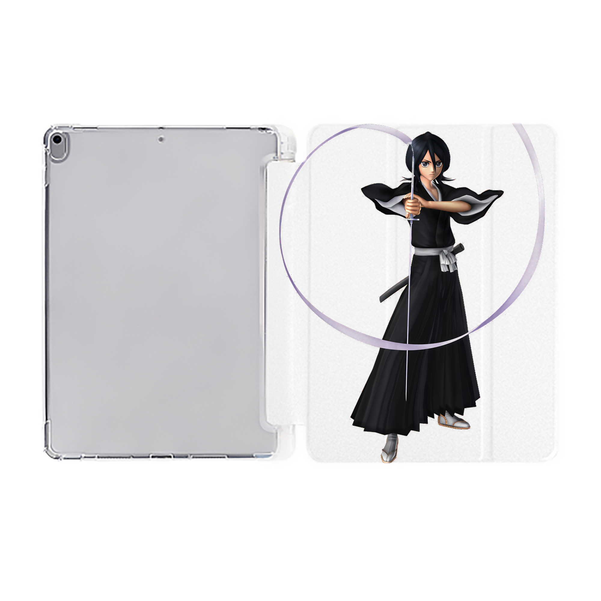 （画像用） ブリーチ 朽木ルキア BLEACH Kuchiki Rukia IPad ケース ペン収納付き 三つ折りスタンド PUレザー×シリコン 対応機種9.5/10.5/10.9インチ
